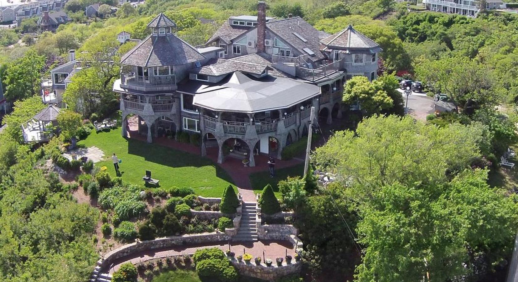 Aerial view of Lands End Inn in Provincetown